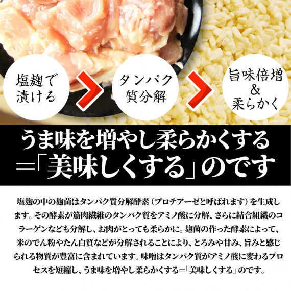 鶏もも 塩麹漬け 1kg (500g×2) BBQ 焼肉 バーベキュー 鶏肉 アウトドア お歳暮 ギフト 食品 プレゼント 業務用 キャンプ キャンプ飯