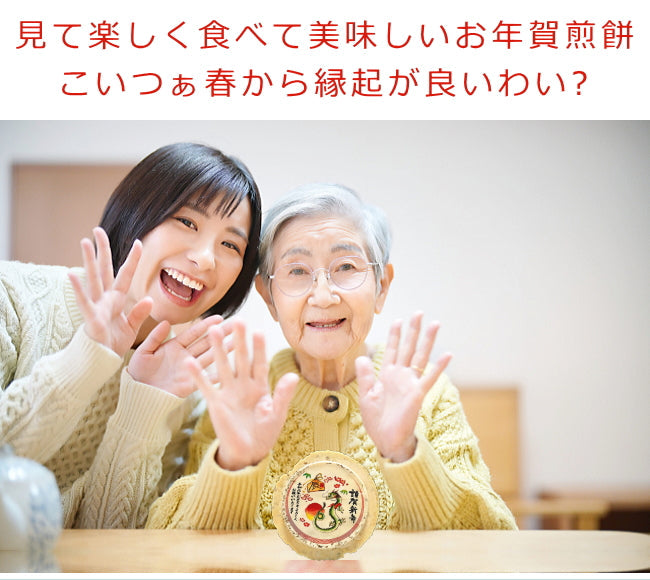 令和六年辰年のお年賀せんべいNo.6-10個セット 食べる年賀状 2024年 お配り 干支 卯年 兎 お菓子新年