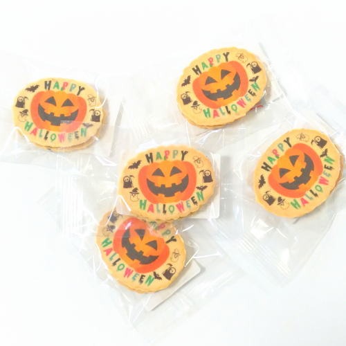 ハロウィンイラストせんべい胡麻バターとの2枚セット個装タイプ 【小ロット お菓子 クラッカー 1個から お配り おもしろい うける 芸人 芸能人 物販 転売 】