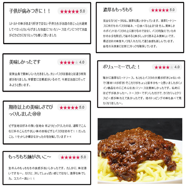 【5食セット】【日テレ・TBS・テレビ朝日で紹介】宇都宮で一番濃いミートソース&生パスタ５食セット