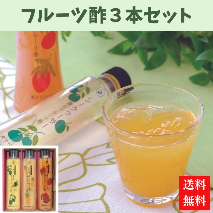 飲むフルーツ酢セット　3本セット（シークヮーサー酢　パイナップル酢　マンゴー酢）【送料無料】