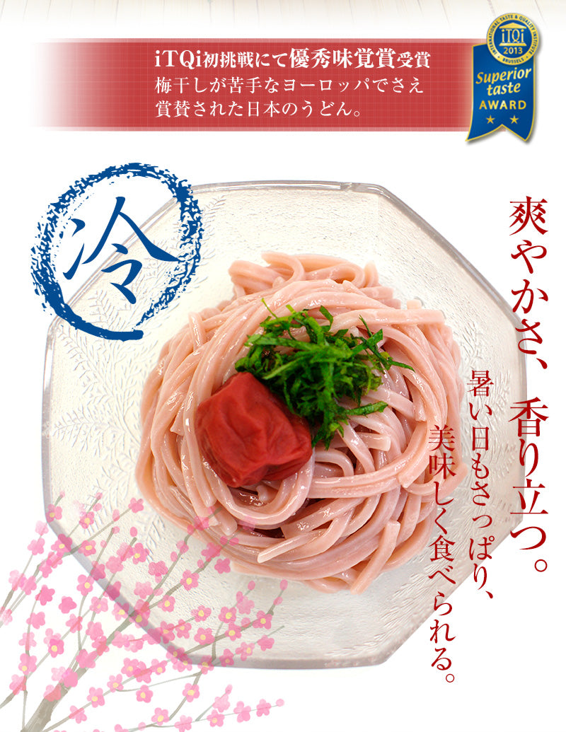 梅うどん 4食スープ付（お出汁選べる！⇒冷やしうどん用めんつゆ付き・かけうどん専用おだし付き）